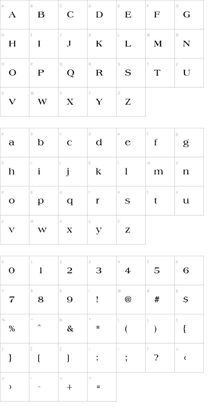 Character Map Aphid Bold Font