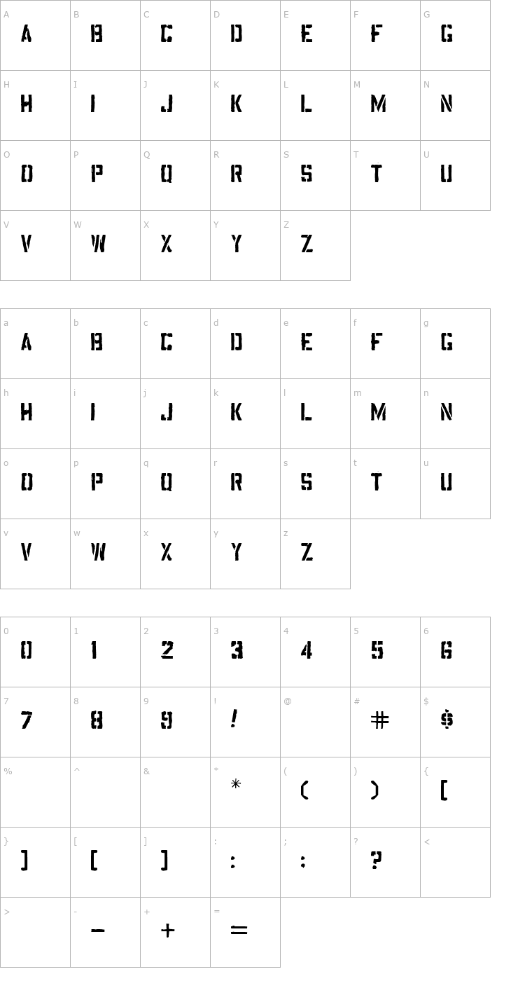 Character Map Aquacia Font