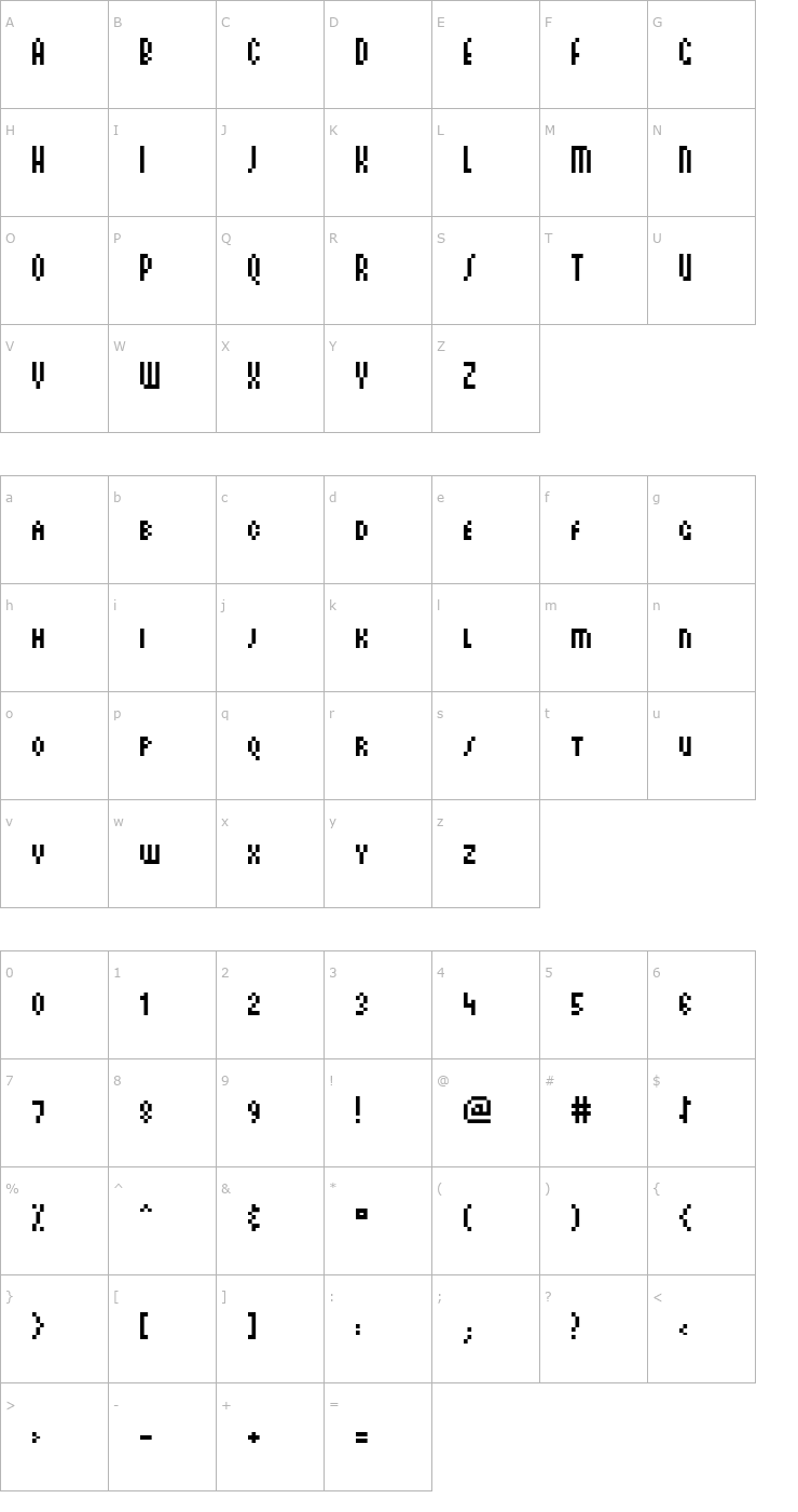 Character Map ArachnidSmallCaps Font