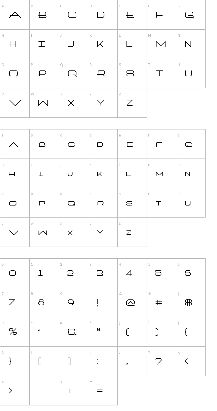 Character Map Architext Bold Font