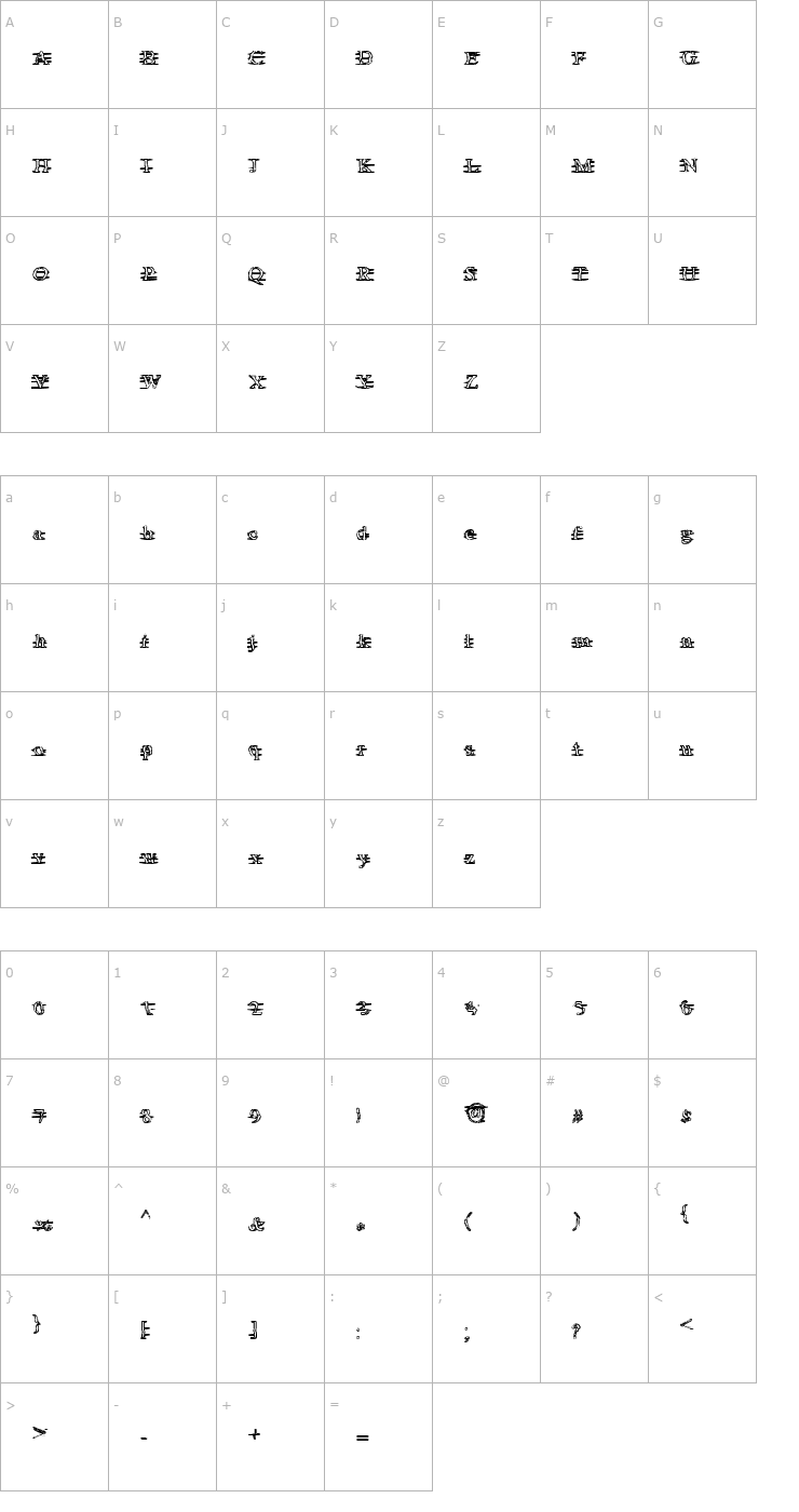 Character Map Are you awake Neo? Font