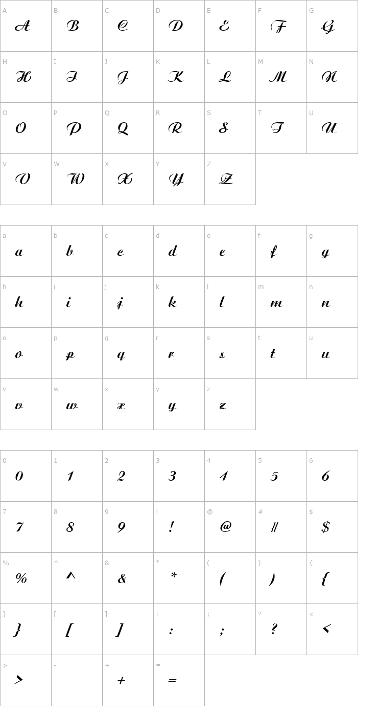 Character Map Aritus D Bold Font