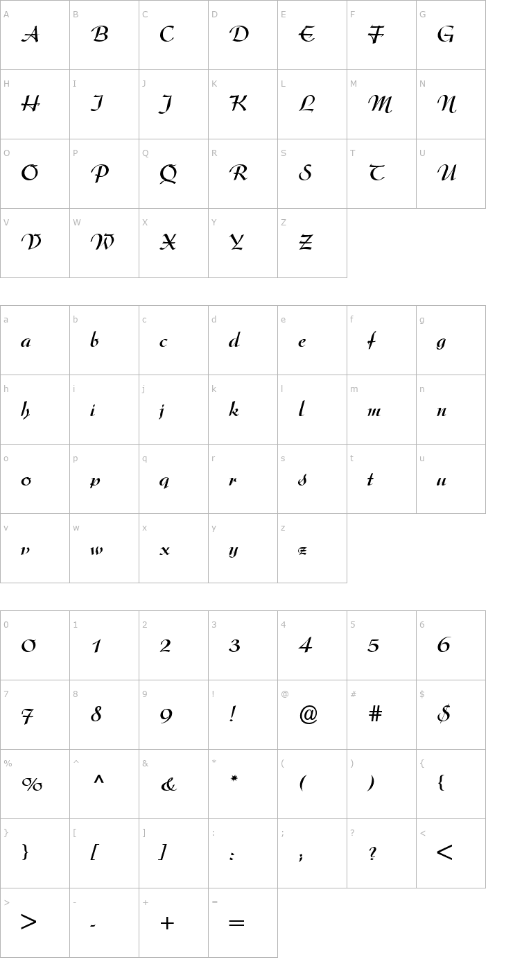 Character Map Arkona-Medium Font