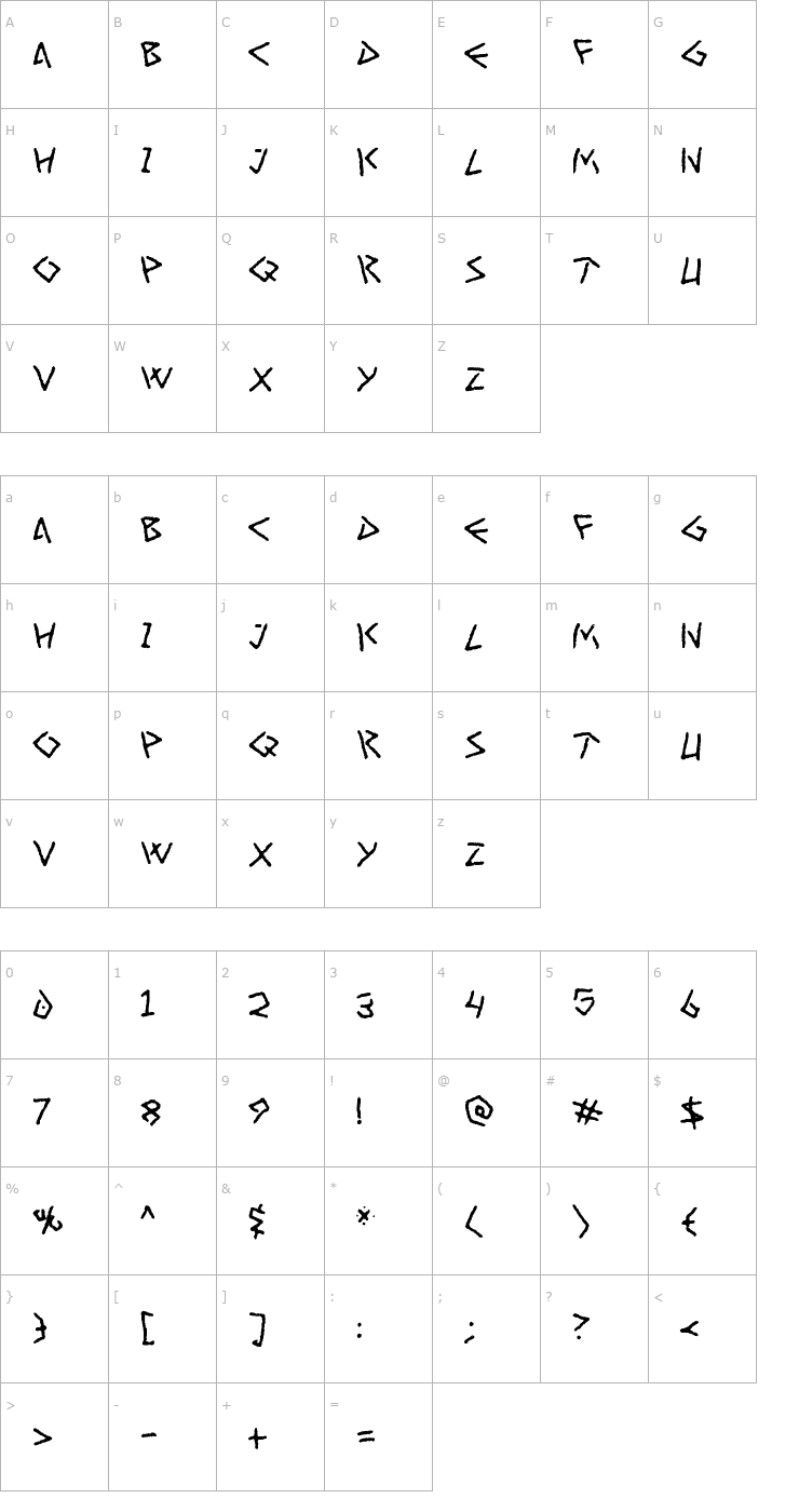 Character Map Art Greco Font