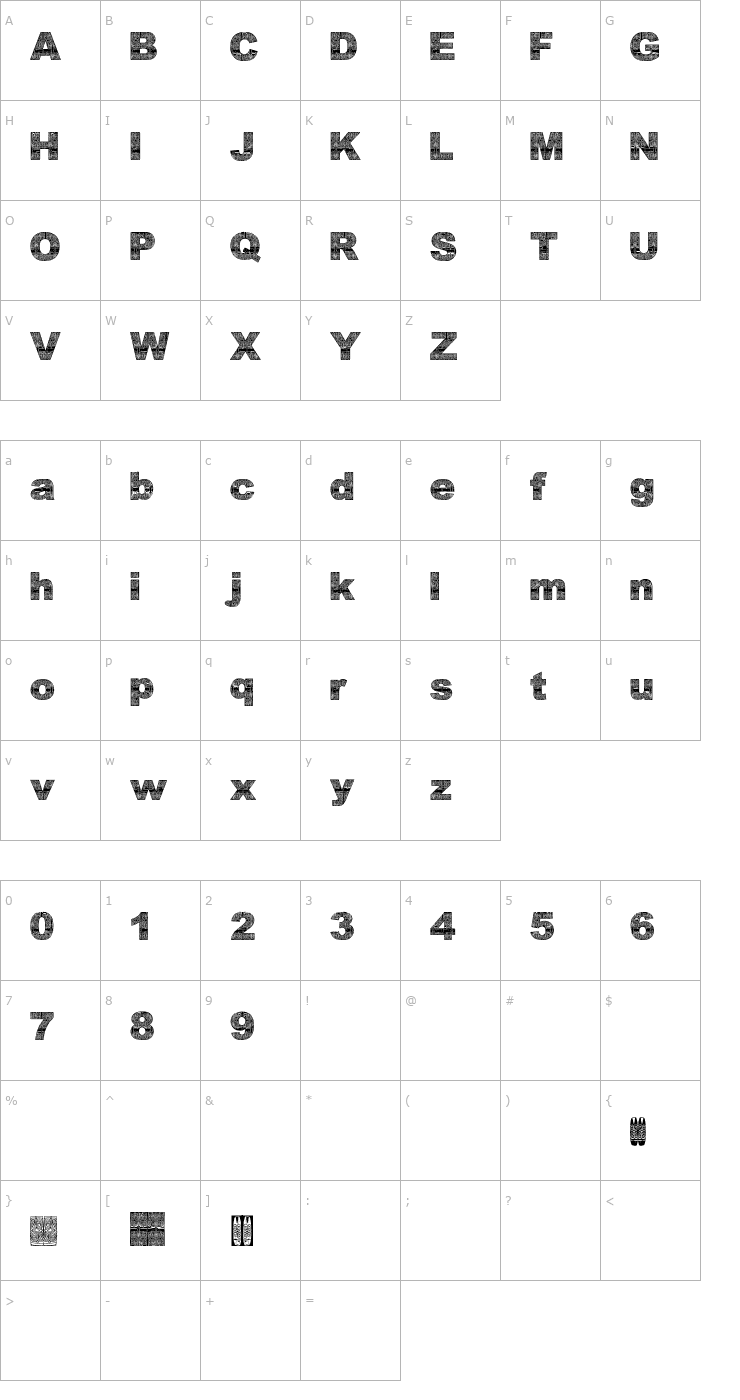 Character Map Asmat Font 2007 Font