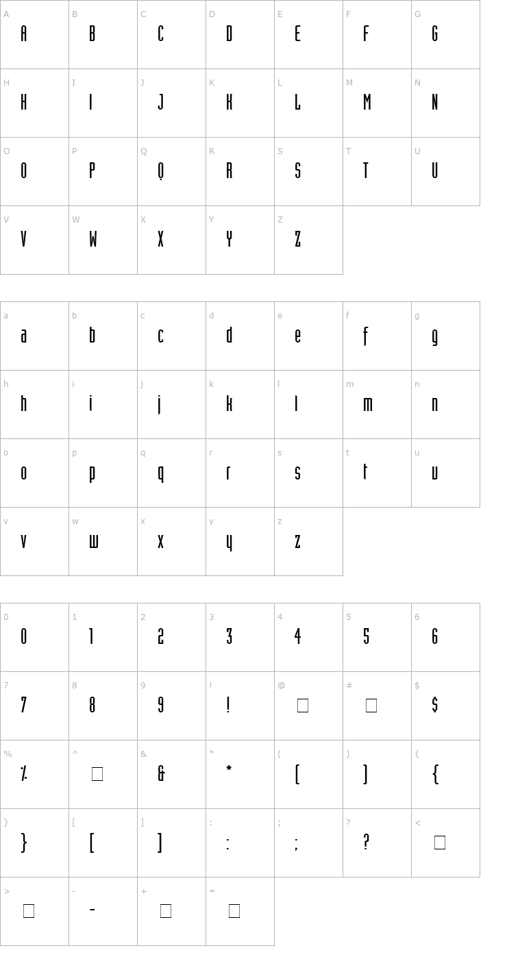 Character Map Assembly SSi Font