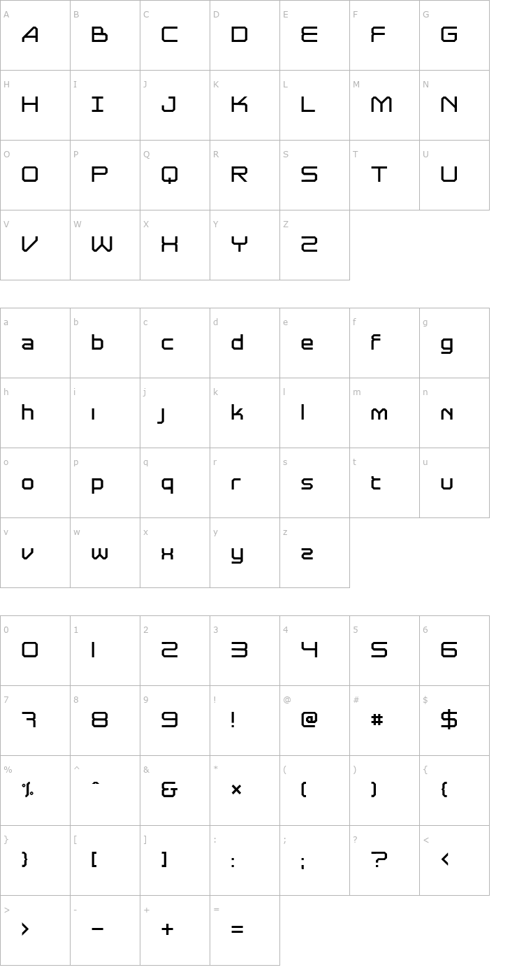 Character Map Astrolyte Font