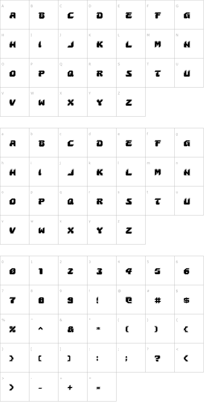 Character Map Astropolis Academy Font