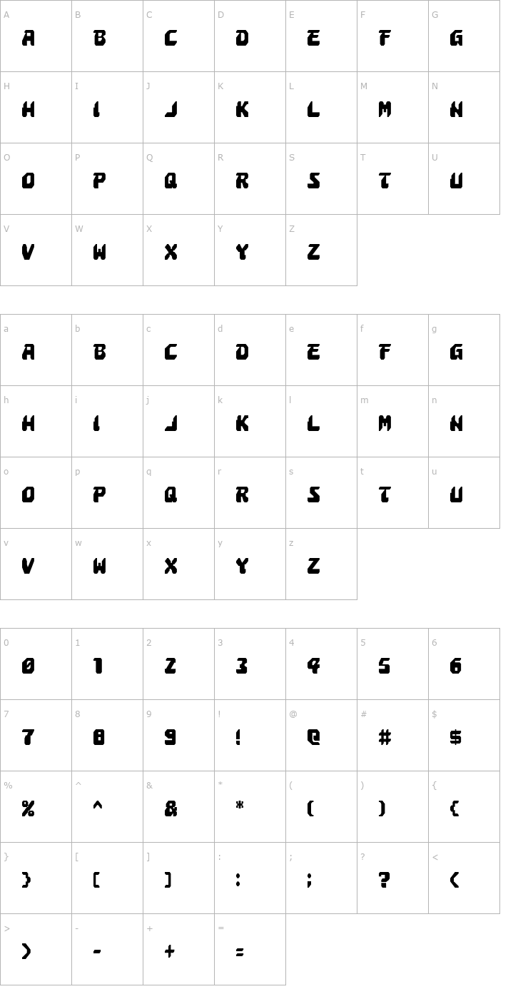 Character Map Astropolis Condensed Font