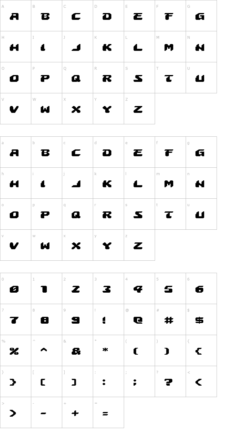 Character Map Astropolis Expanded Font