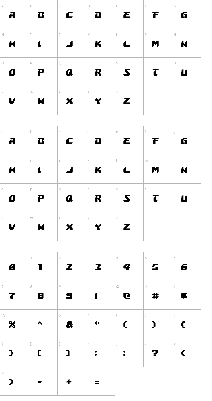 Character Map Astropolis Font