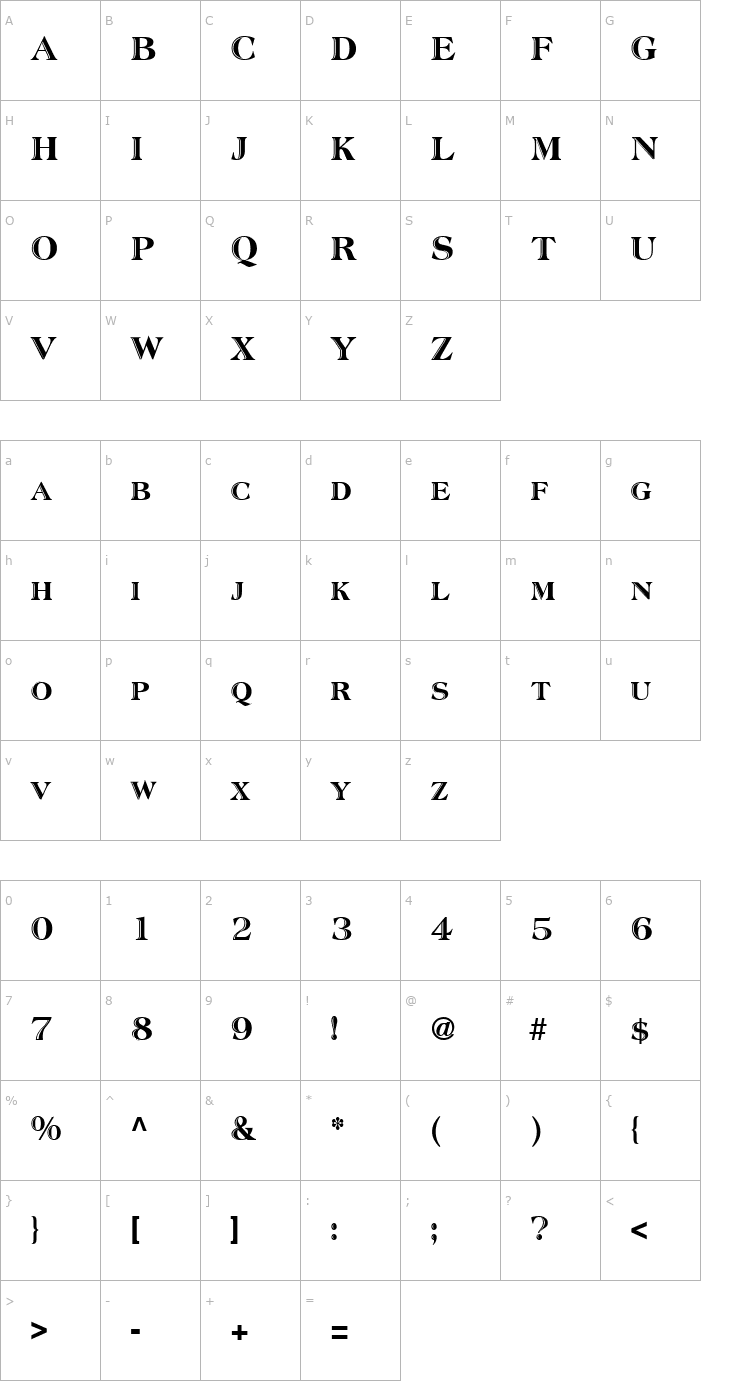 Character Map Atlantic Inline-Normal Font