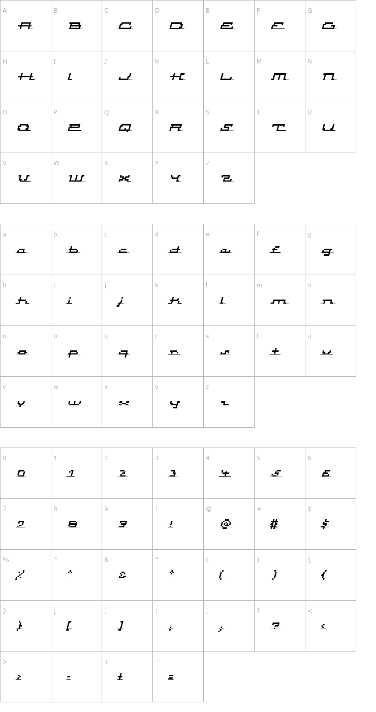 Character Map Atomic InlineScriptItalic Font