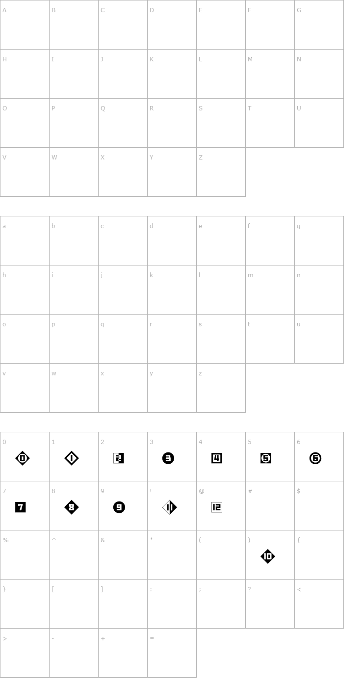 Character Map AubetteArchiType-SpecialFigures Font