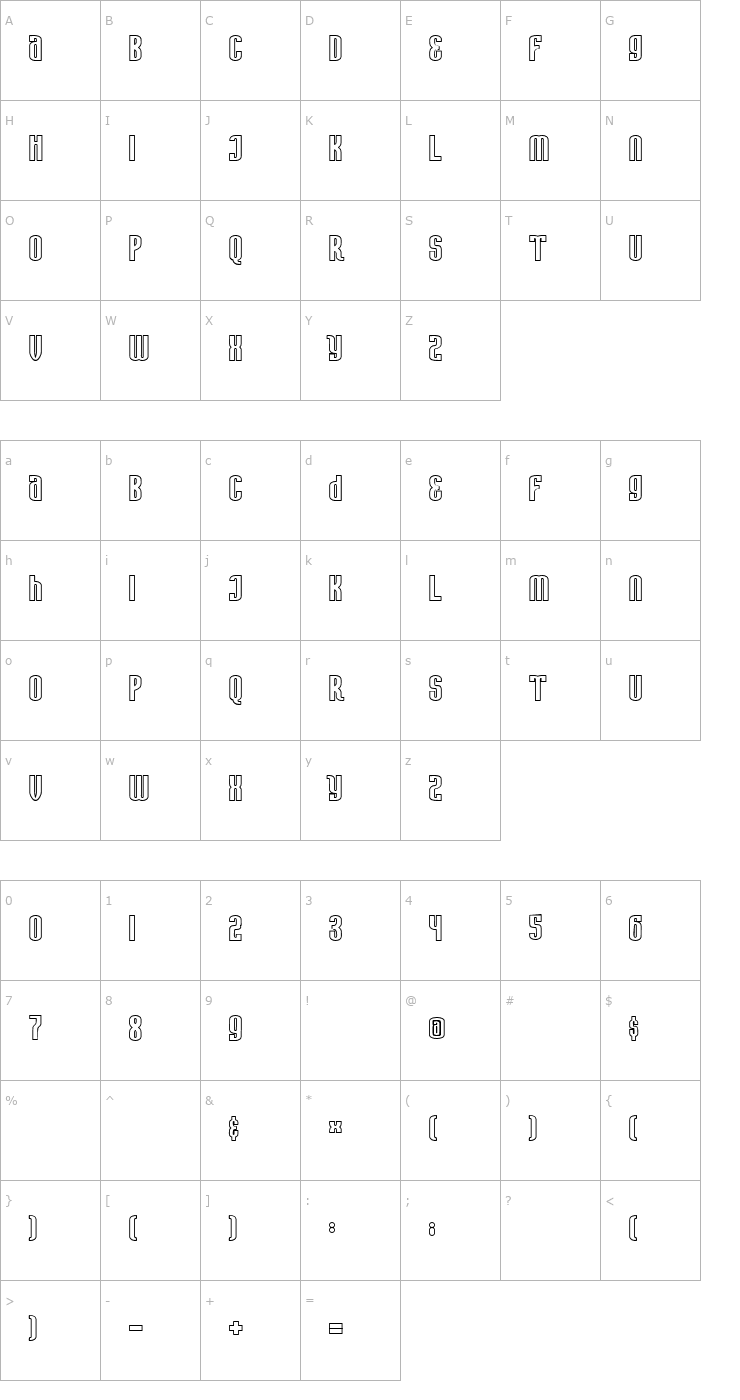 Character Map Avatar Outline Font