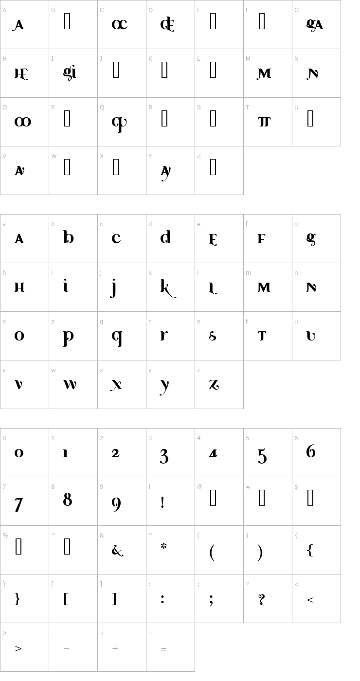 Character Map Ayosmonika Font