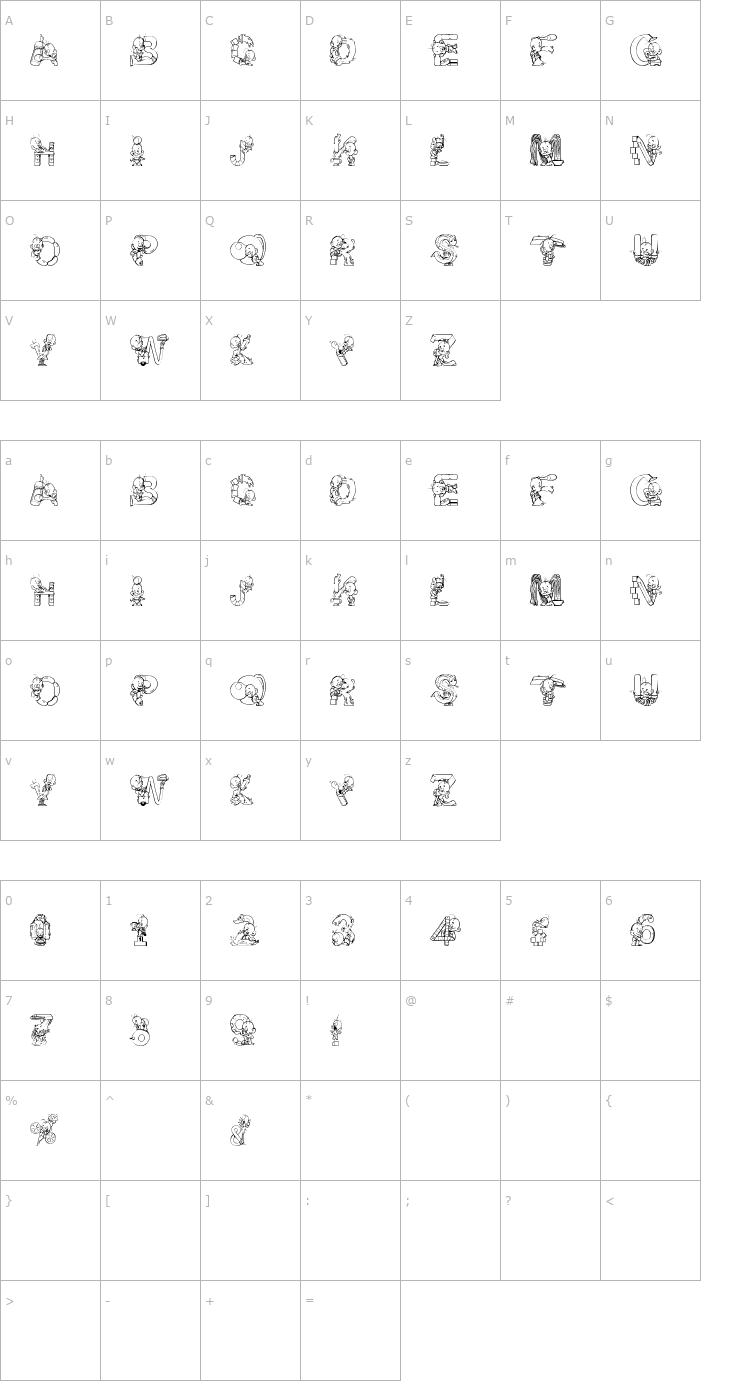 Character Map Baby ! Font