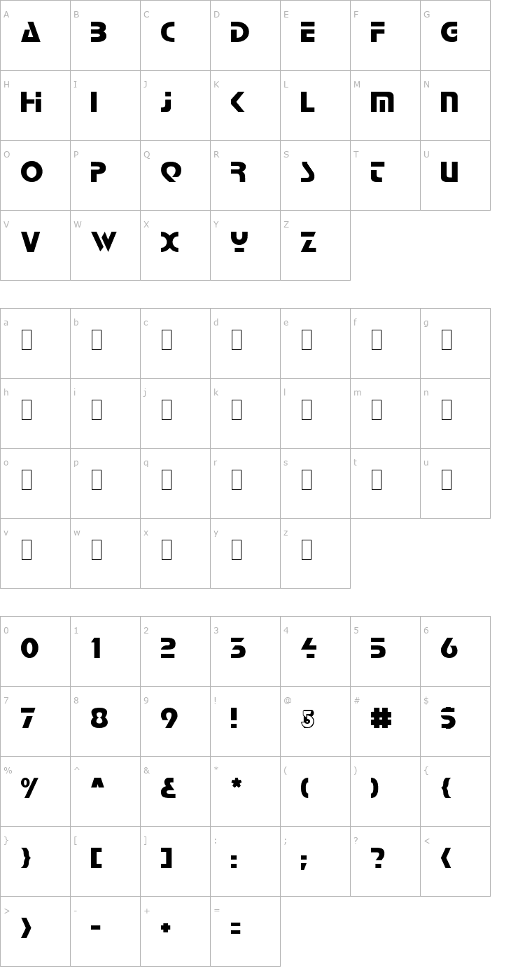 Character Map Babylon Industrial Font