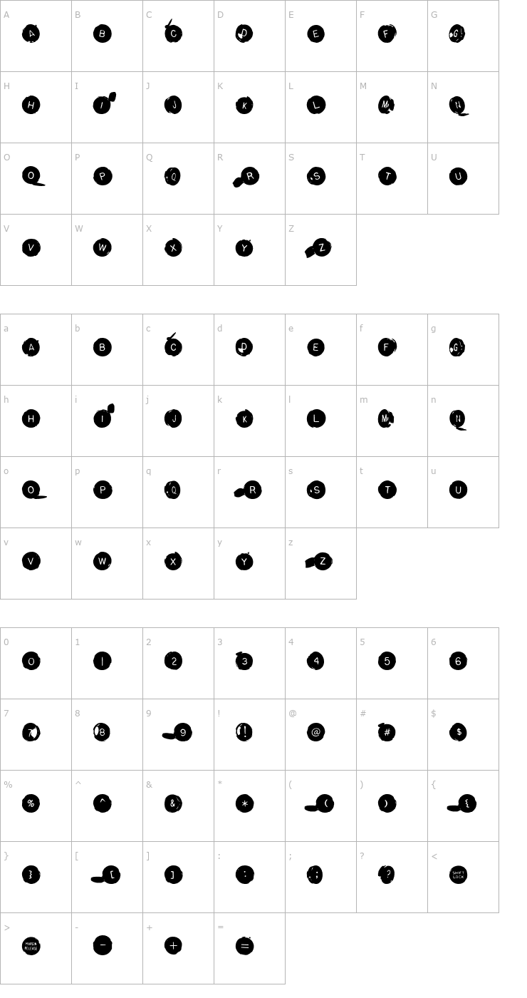 Character Map BackspacerRound Font