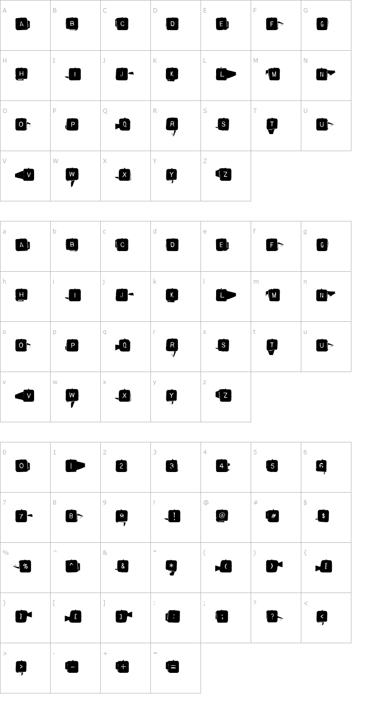 Character Map BackspacerSquare Font