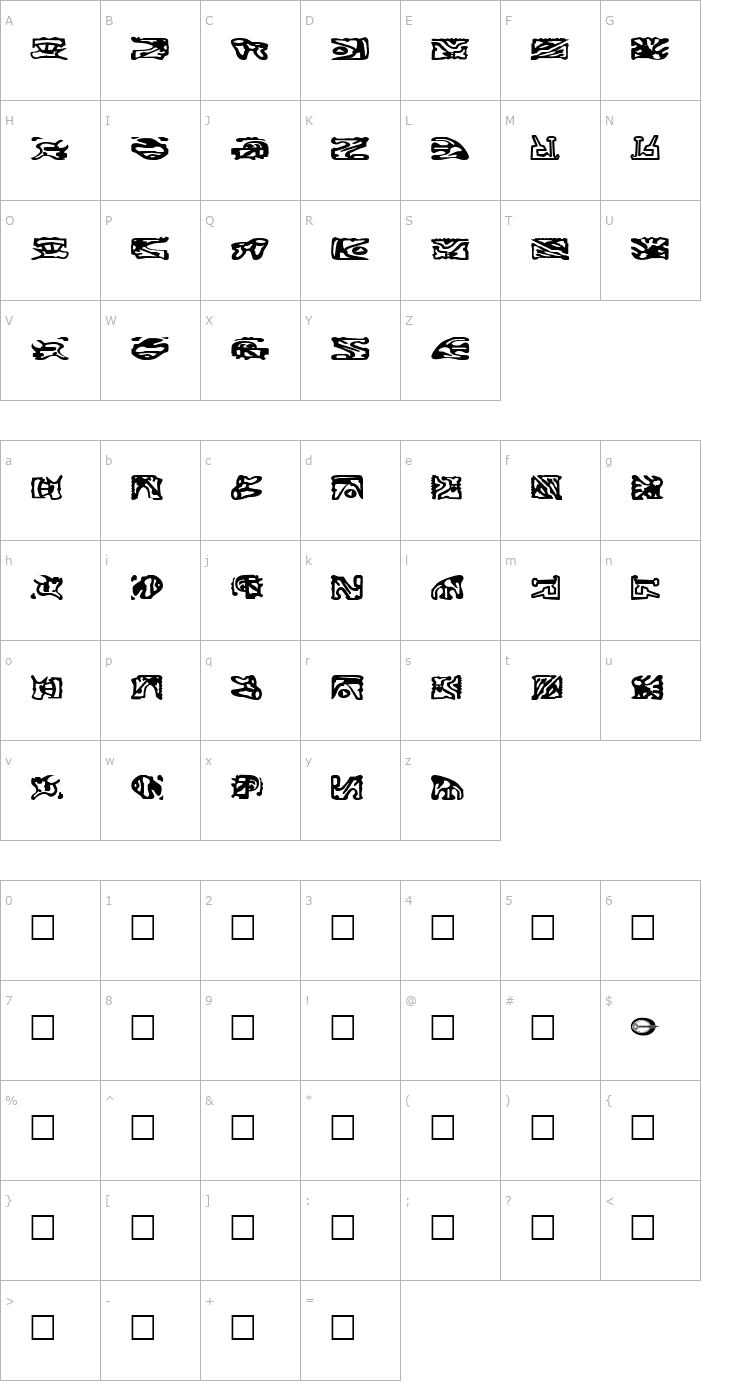 Character Map Bajoran Ideogram - ST canon based Font