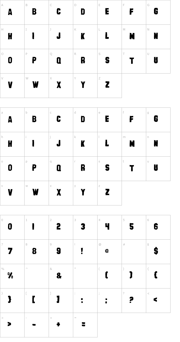 Character Map Banhart Black Font