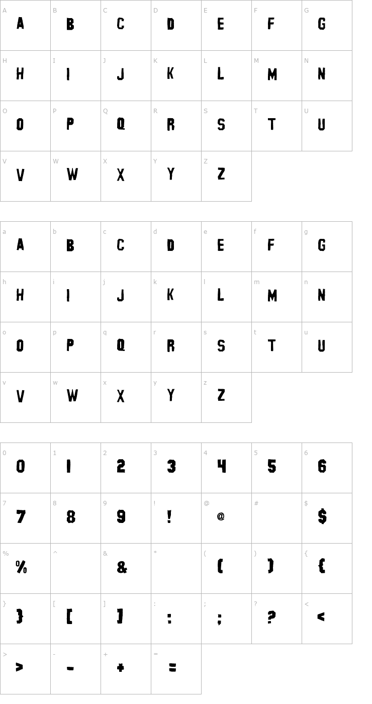 Character Map Banhart ver 003 Font