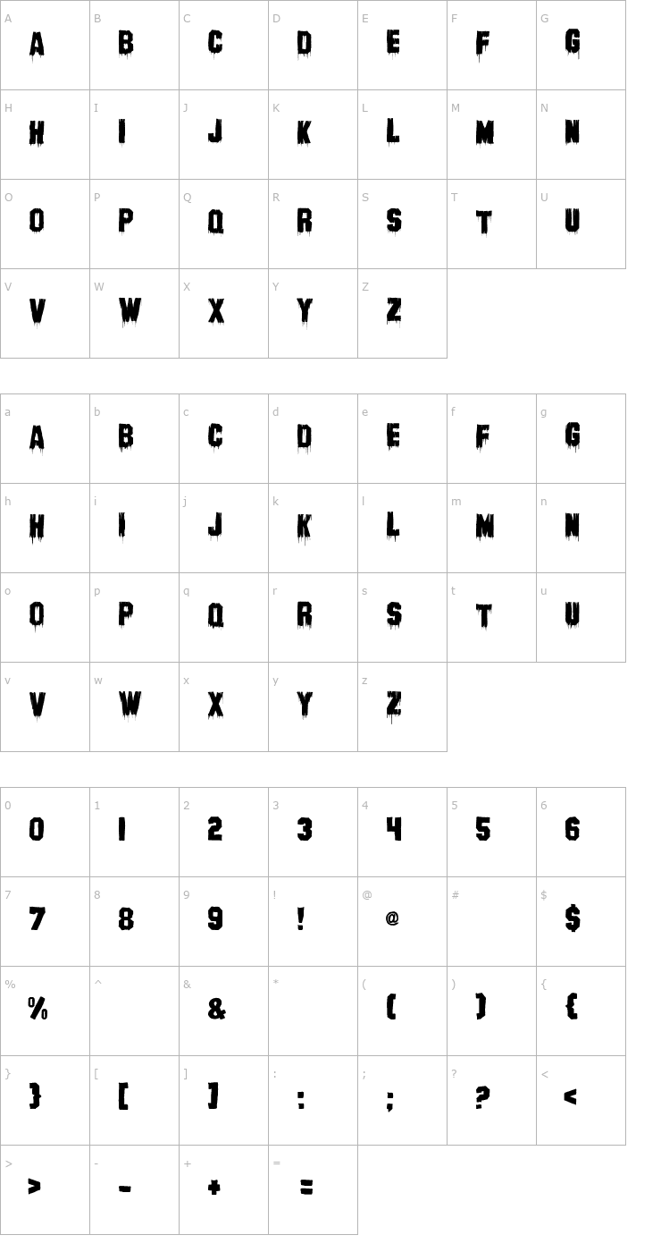 Character Map Banhart ver 004 Font