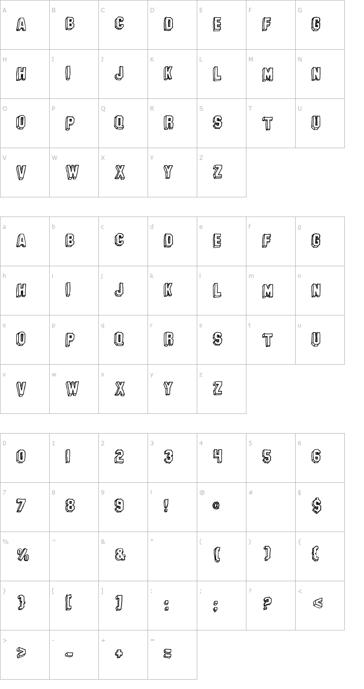 Character Map Banhart ver 007 Font