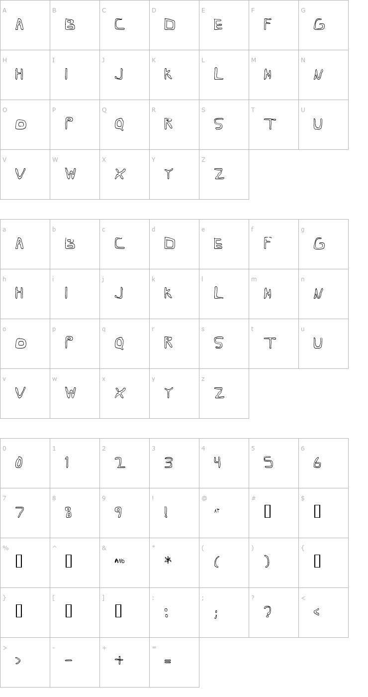 Character Map Barbapa 3 Font