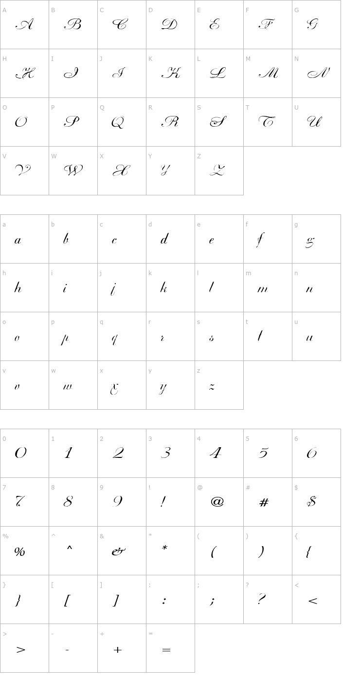 Character Map Basic Class A Extended Font