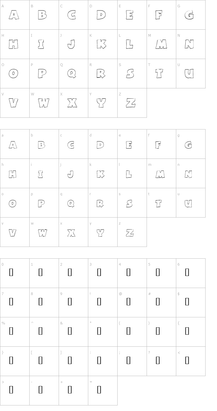 Character Map Basic Font Font