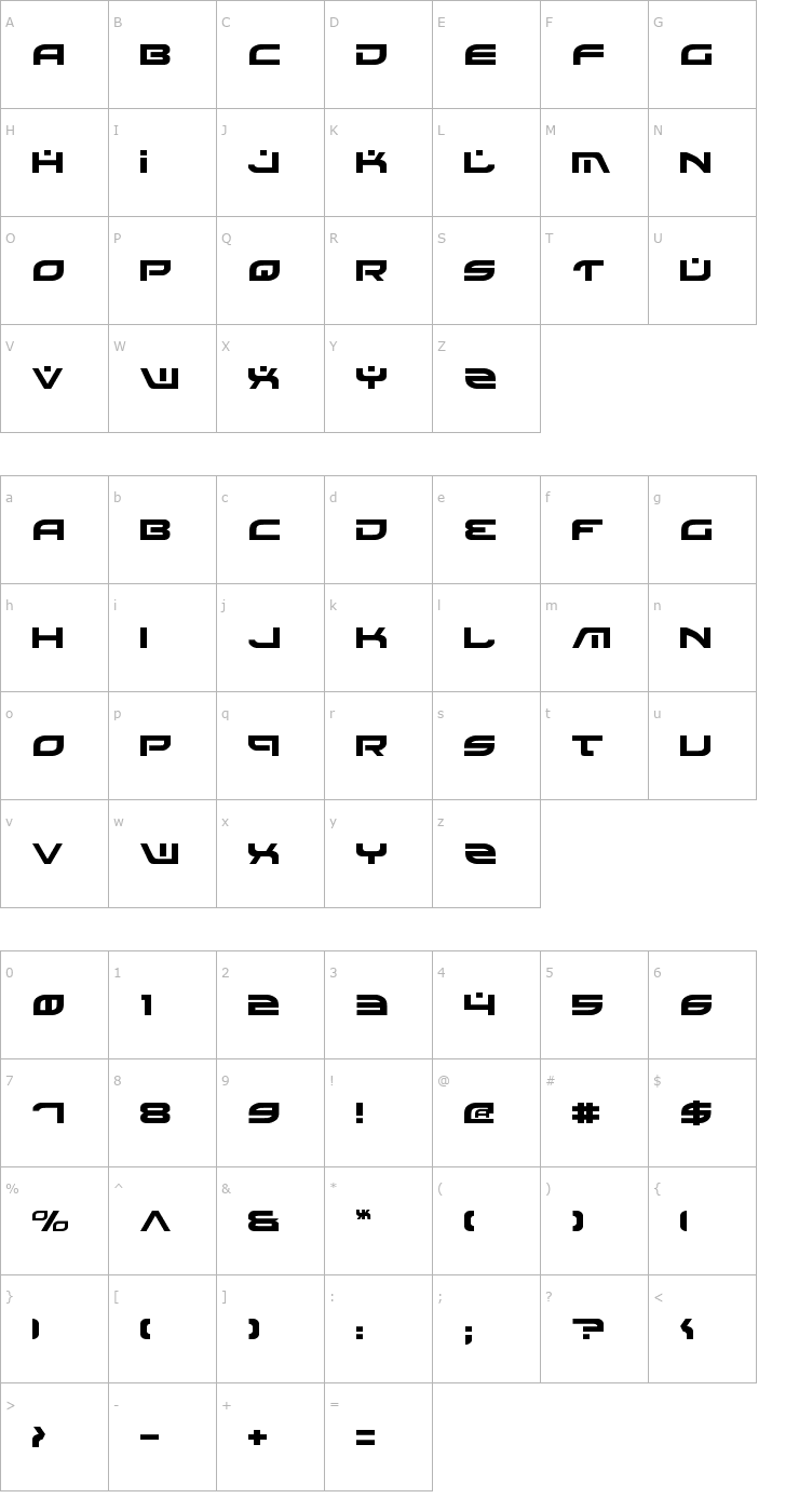 Character Map Battlefield Font