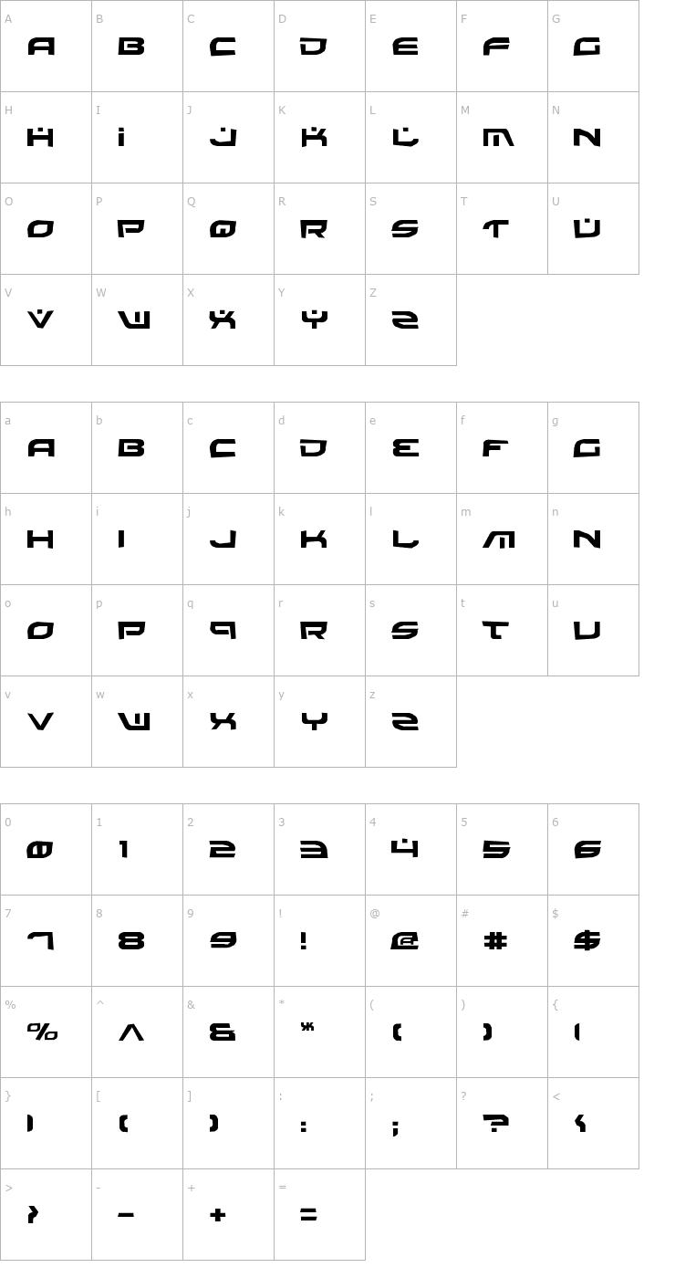 Character Map Battlefield Rough Font