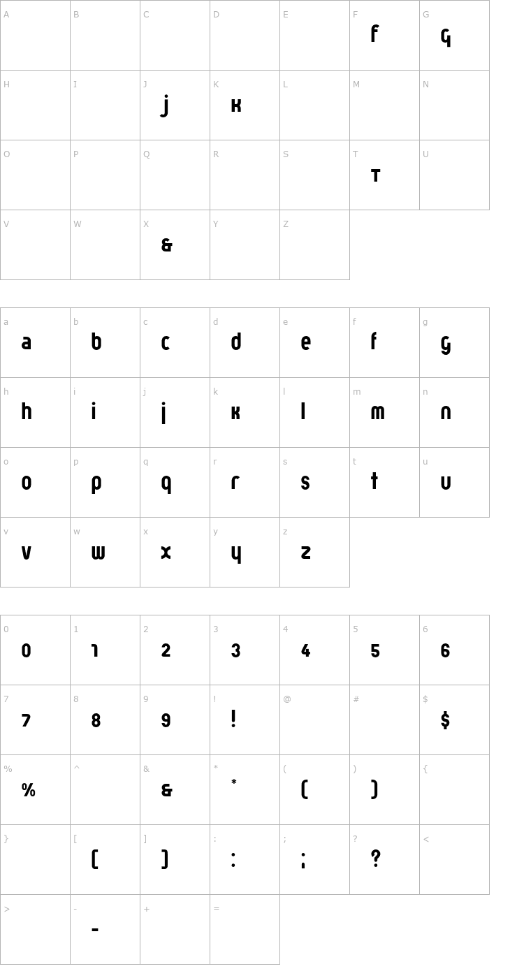 Character Map BayerarchitypeNormal Font