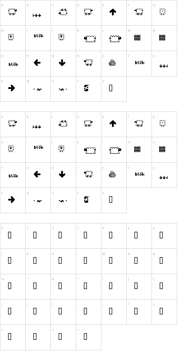 Character Map BD Flossy Font