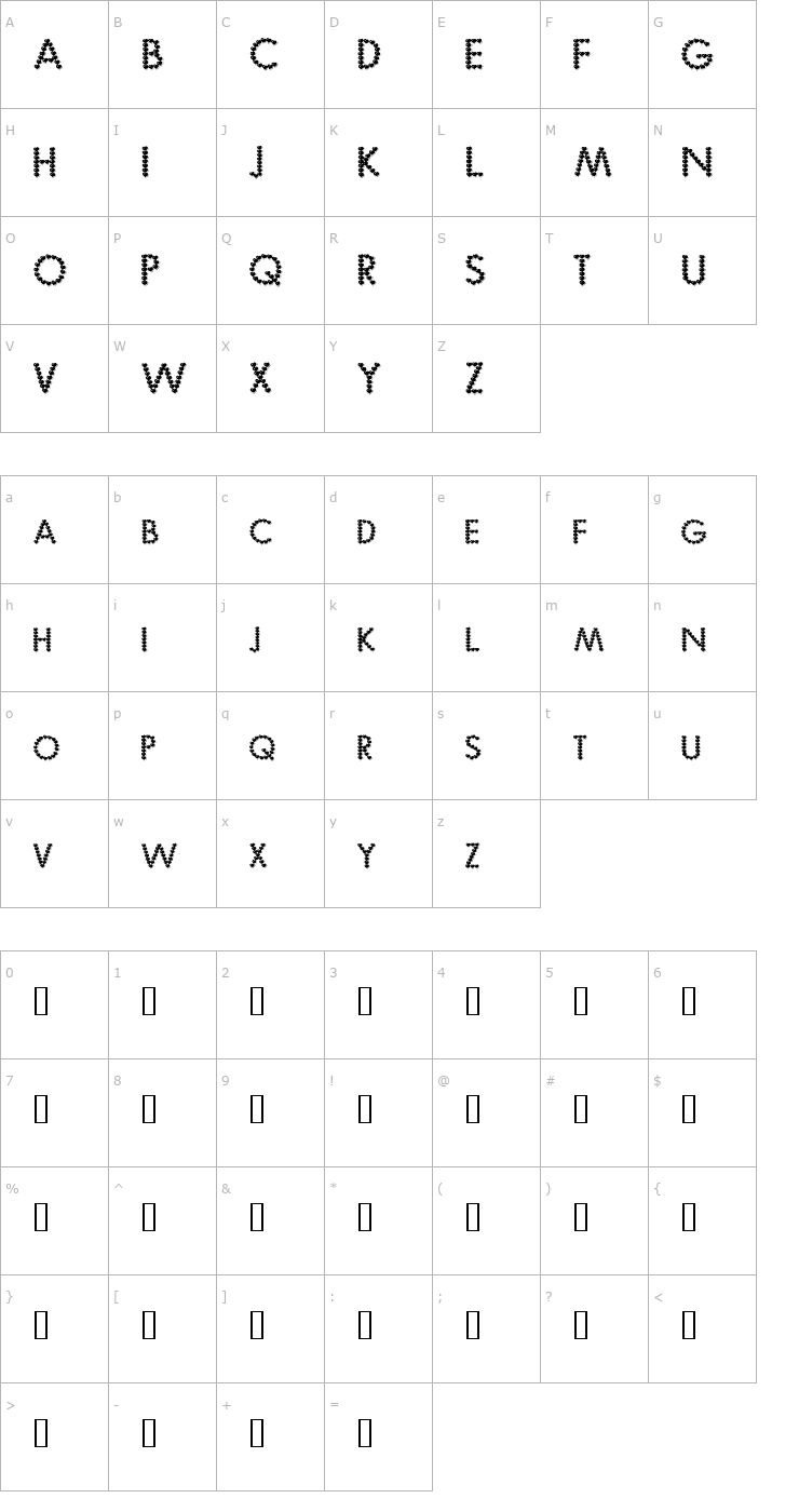 Character Map Be My Valentine Font