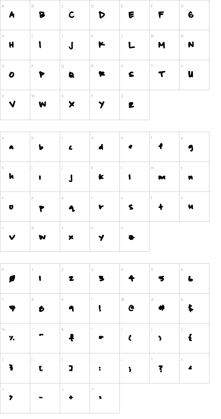 Character Map Beasley Font