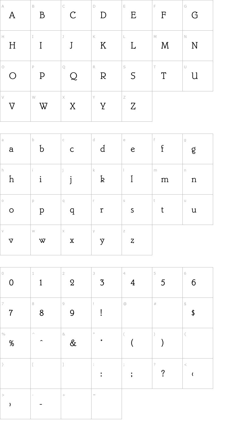 Character Map BelweMonoPlain Font