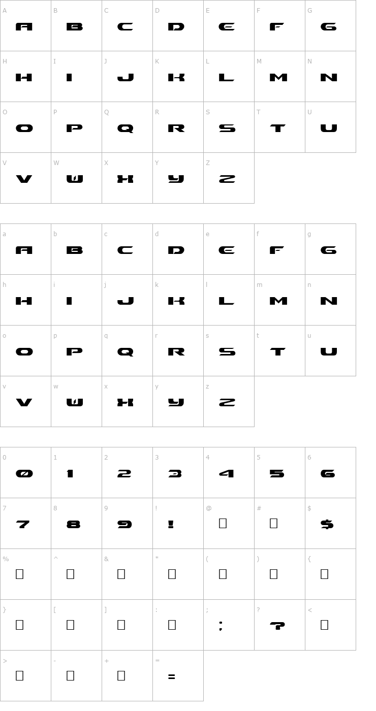 Character Map Ben Pioneer Font