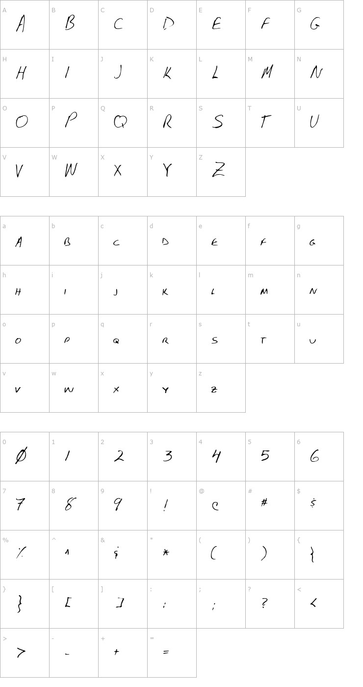 Character Map Bendix Regular Font