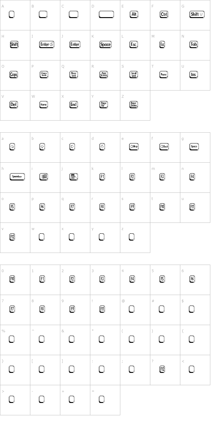 Character Map Betsy Flanagan 2 Font