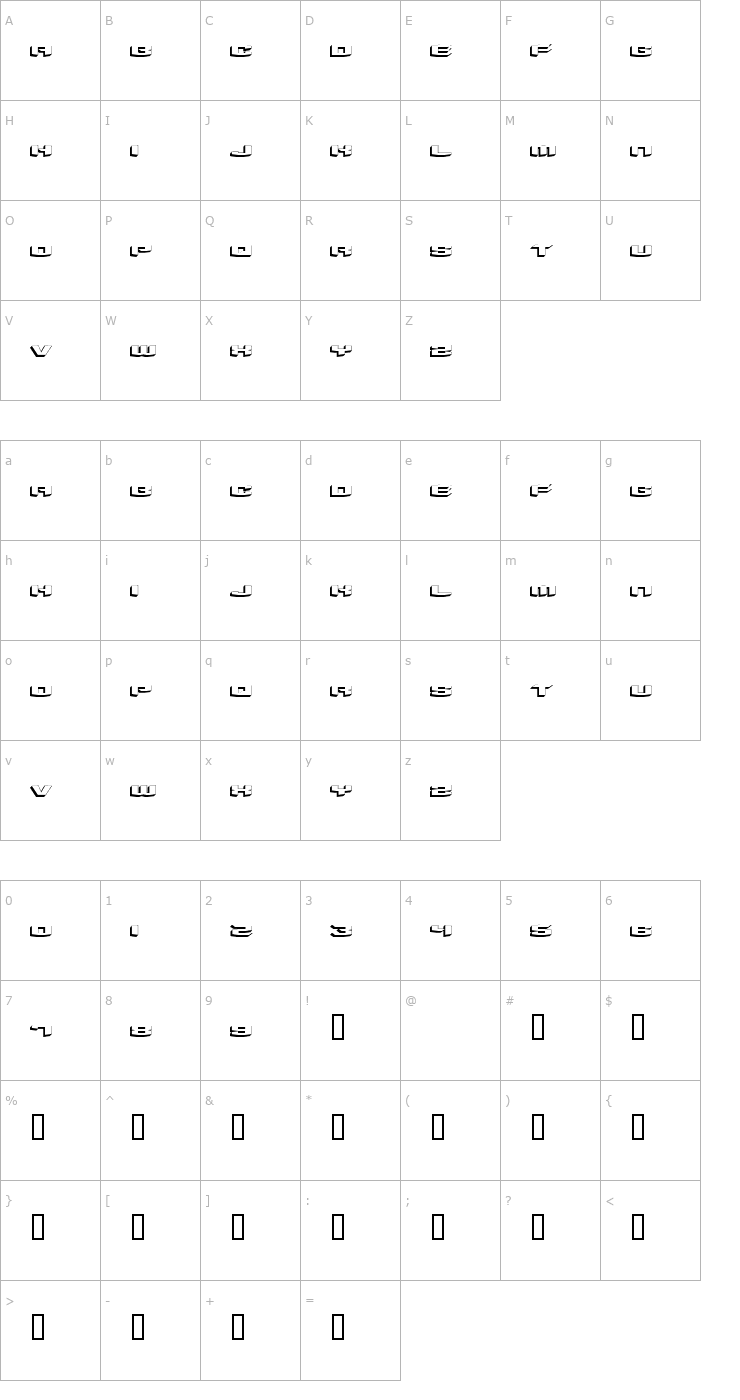 Character Map BeyondControl volume2 Font