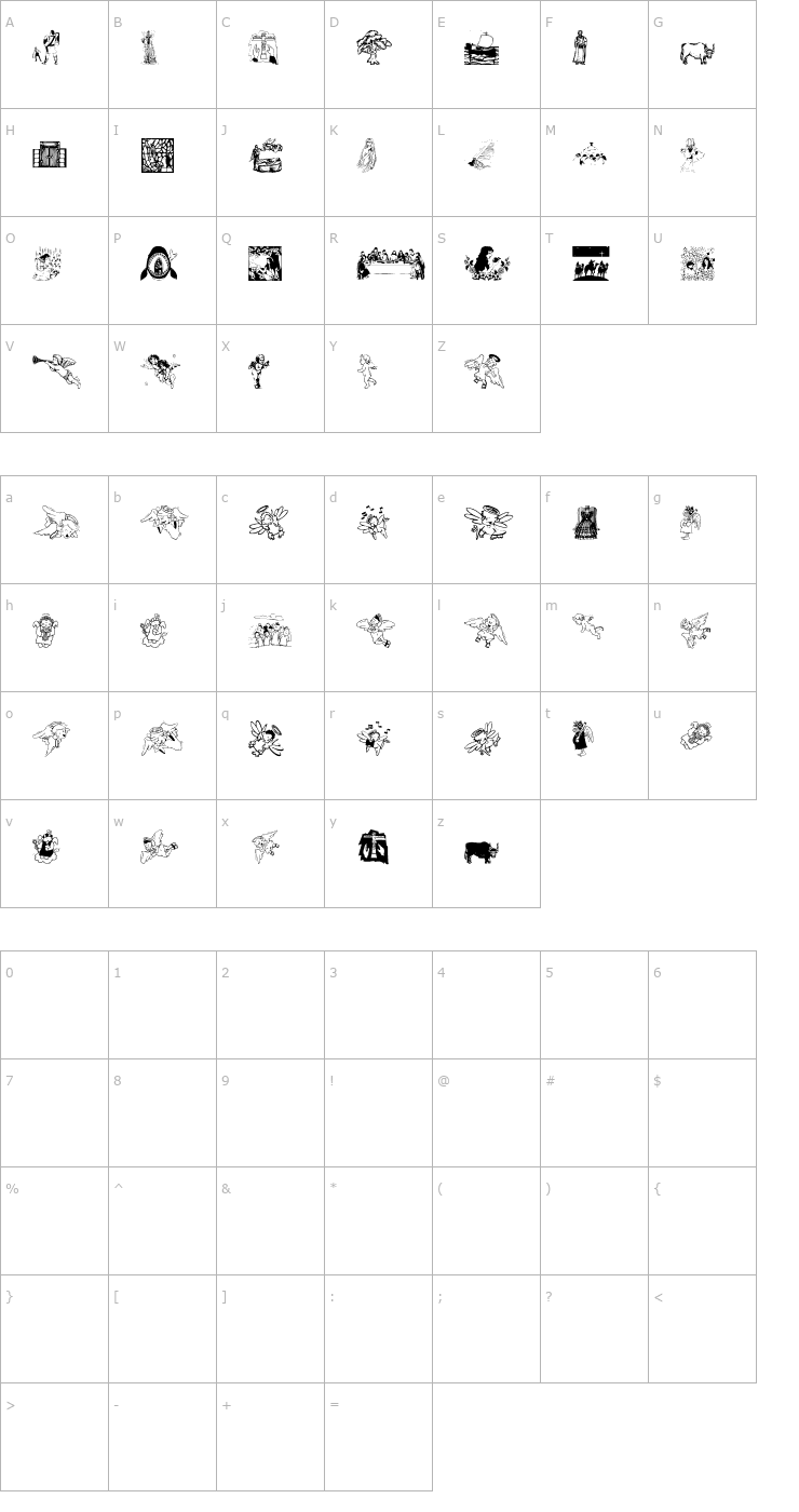 Character Map Biblical Font