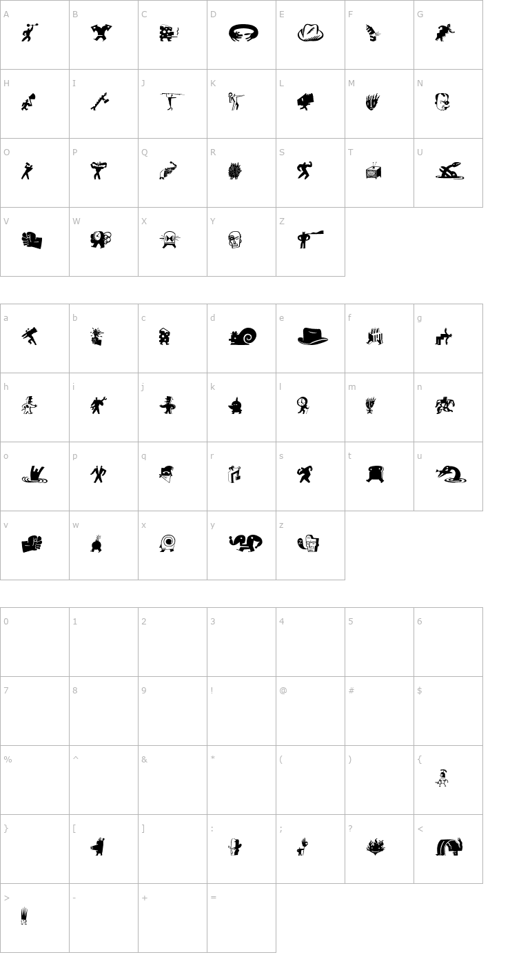 Character Map BigCheeseDark Font