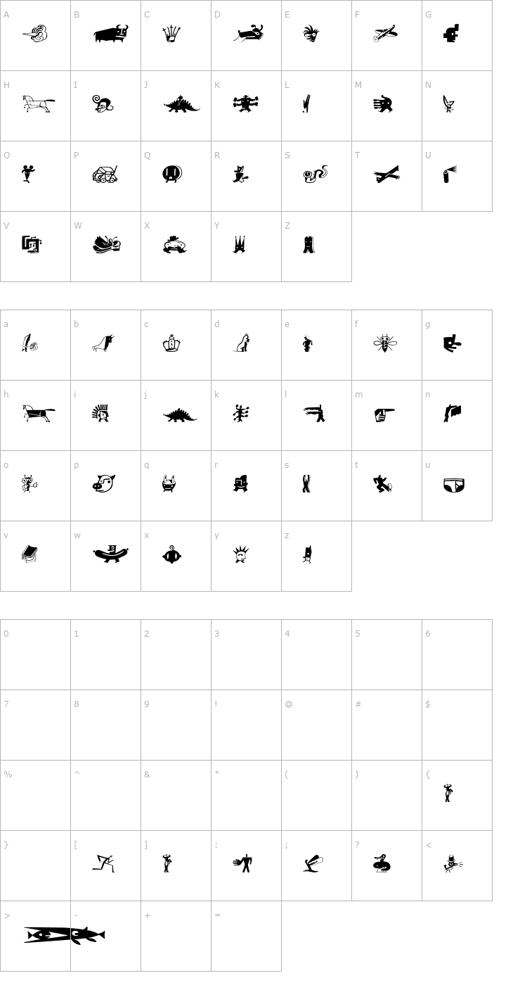 Character Map BigCheeseLight Font