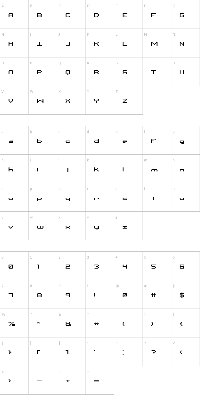 Character Map Binary CHR BRK Font