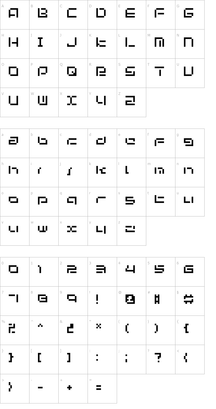 Character Map Bit-03: UrbanFluxer Font