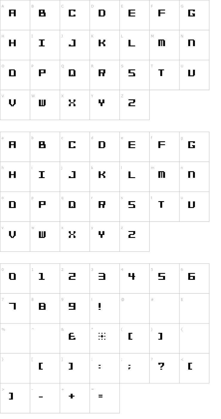 Character Map Bit Cheese 10 Font