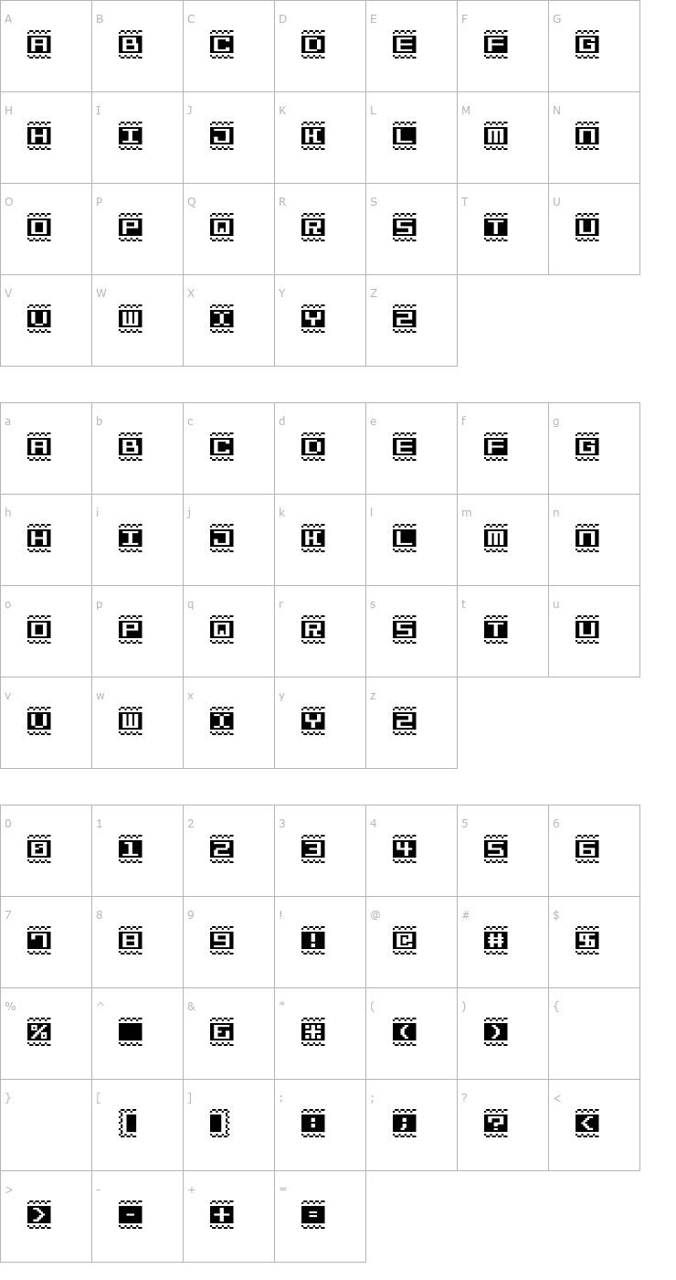 Character Map Bit Lines15 (sRB) Font